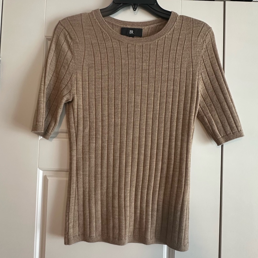 Banana Republic Merino Wool Short Sleeve Sweater, Camel